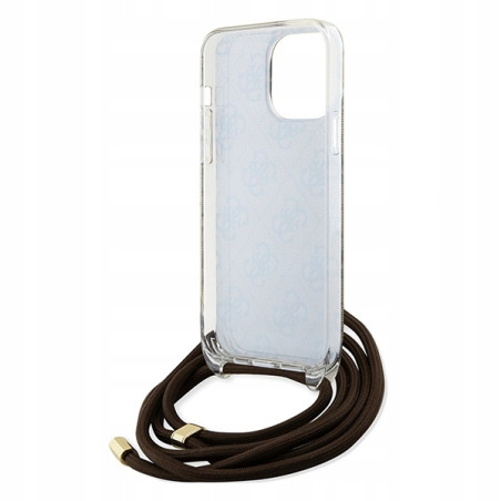 Guess Crossbody Cord 4G Print — etui do iPhone 15 Pro Max, brązowe
