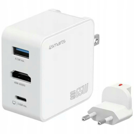 Ładowarka podróżna 4smarts Flex adapter Hub 65W GaN USB-C/USB-A/HDMI b