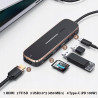 USAMS Adapter HUB 2xUSB + USB-C + HDMI+ Micro SD+SD czarny/black SJ575