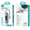 USAMS Adapter HUB 6w1 2xUSB 3.0/TF/SD/USB-C/HDMI PD100W szary/tarnish 
