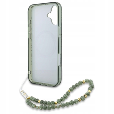 Guess Hardcase MagSafe kwiatowy wzór — etui do iPhone 16, zielone