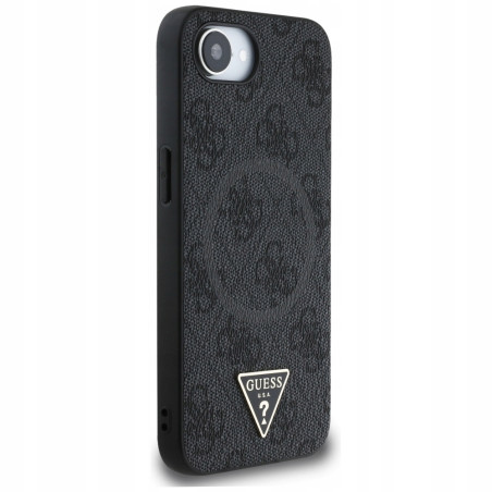 Guess MagSafe Ring Triangle Logo — etui do iPhone 16e, czarne