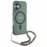 Guess MagSafe IML Glitter — etui do iPhone 16 Plus, zielony