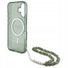 Guess MagSafe IML Glitter — etui do iPhone 16 Plus, zielony