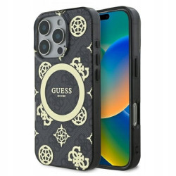 Guess MagSafe Peony On 4G — etui do iPhone 16 Pro, czarne