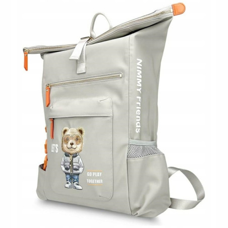 Plecak Nimmy Cool&Cute 2.0 Bear do laptopa szary