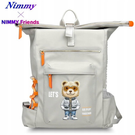 Plecak Nimmy Cool&Cute 2.0 Bear do laptopa szary