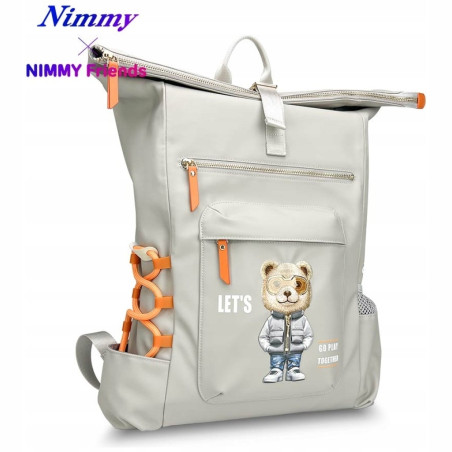 Plecak Nimmy Cool&Cute 2.0 Bear do laptopa szary