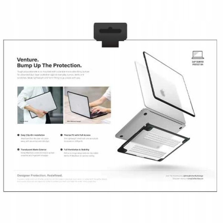 UNIQ etui Venture MacBook Air 13" (2018-2022) M2/M3 czarny/midnight bl