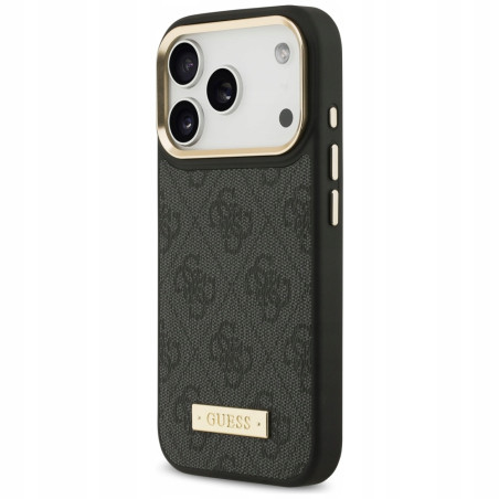 Guess MagSafe 4G Logo Plate — etui do iPhone 17 Pro, czarne
