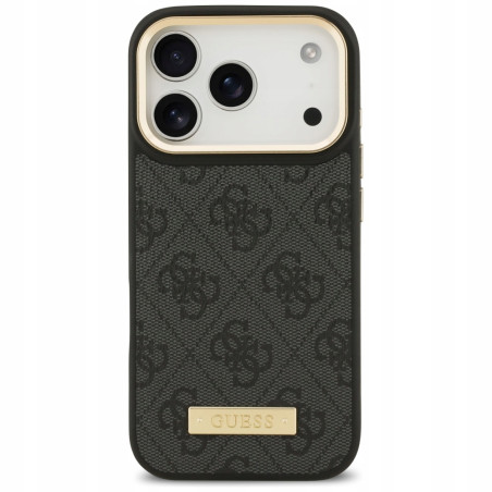 Guess MagSafe 4G Logo Plate — etui do iPhone 17 Pro, czarne