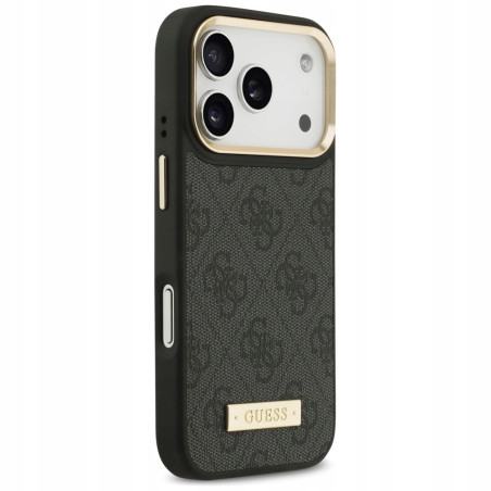 Guess MagSafe 4G Logo Plate — etui do iPhone 17 Pro, czarne