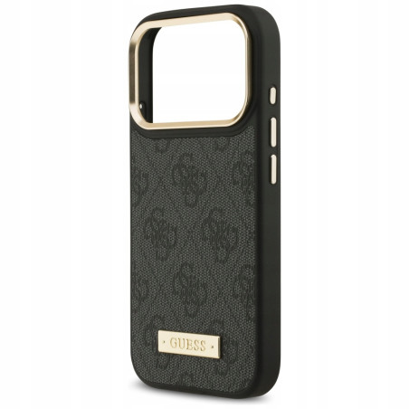 Guess MagSafe 4G Logo Plate — etui do iPhone 17 Pro, czarne