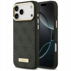 Guess 4G Logo Plate — etui do iPhone 17 Pro Max, czarne