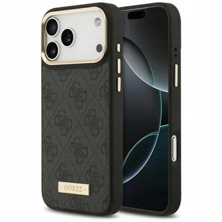 Guess 4G Logo Plate — etui do iPhone 17 Pro Max, czarne