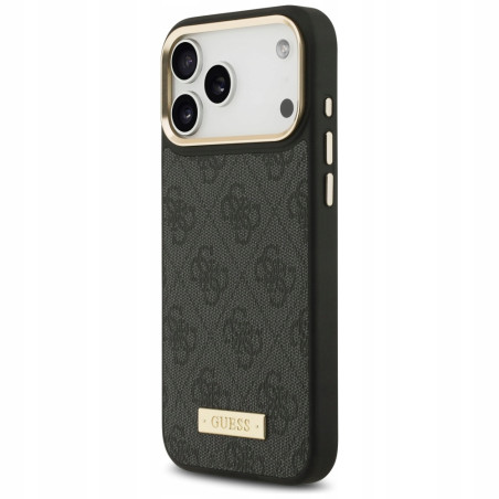 Guess 4G Logo Plate — etui do iPhone 17 Pro Max, czarne