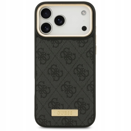 Guess 4G Logo Plate — etui do iPhone 17 Pro Max, czarne
