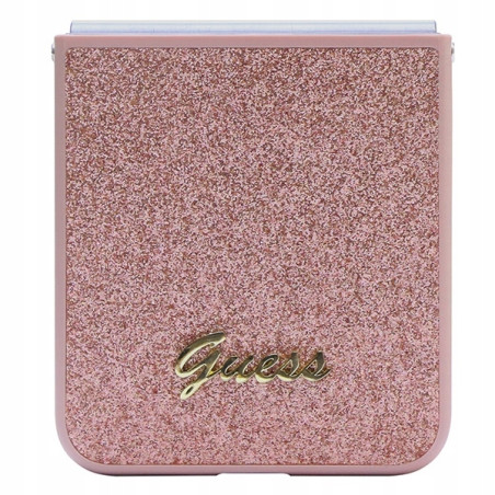 Guess Flip5 Glitter Script hardcase — etui do Samsung plecki, różowe