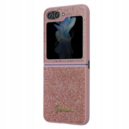 Guess Flip5 Glitter Script hardcase — etui do Samsung plecki, różowe