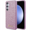Guess Glitter Script brokatowe — etui do Galaxy S24, fioletowe