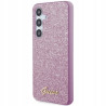 Guess Glitter Script brokatowe — etui do Galaxy S24, fioletowe