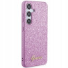 Guess Glitter Script brokatowe — etui do Galaxy S24, fioletowe