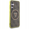 Guess MagSafe glitter guzikami — etui do Galaxy S25, brązowy