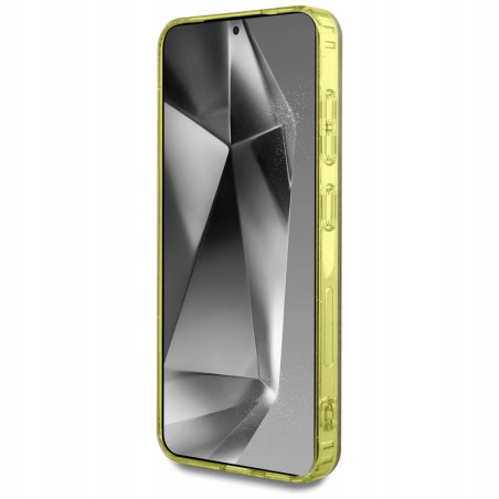 Guess MagSafe glitter guzikami — etui do Galaxy S25, brązowy