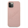 Guess Saffiano Vintage Script — etui do iPhone 12 Pro Max, różowe