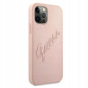 Guess Saffiano Vintage Script — etui do iPhone 12 Pro Max, różowe