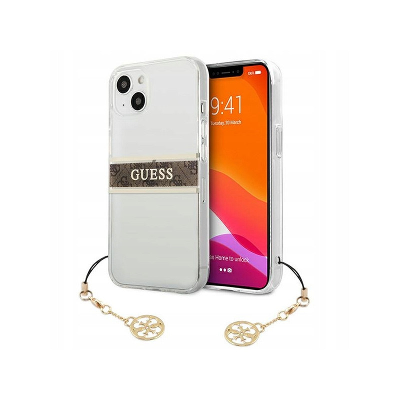 Guess przezroczyste 4G bezbarwny tworzywo — etui do iPhone 13 mini