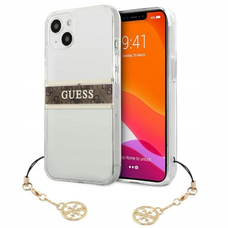 Guess przezroczyste 4G bezbarwny tworzywo — etui do iPhone 13 mini