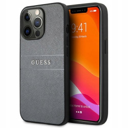 Guess Saffiano Strap tworzywo sztuczne — etui do iPhone 13 Pro, szare