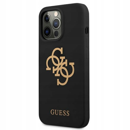 Guess silikonowe 4G Logo — etui do iPhone 13 Pro Max, czarne