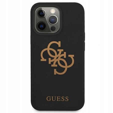 Guess silikonowe 4G Logo — etui do iPhone 13 Pro Max, czarne