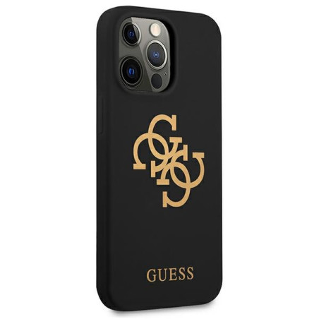 Guess silikonowe 4G Logo — etui do iPhone 13 Pro Max, czarne