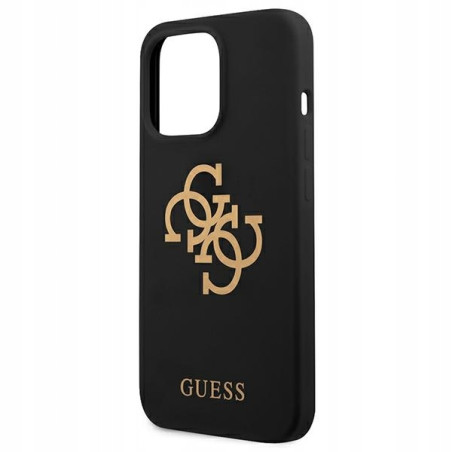 Guess silikonowe 4G Logo — etui do iPhone 13 Pro Max, czarne