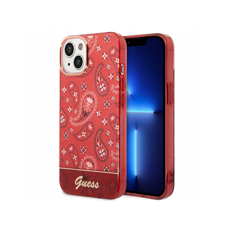 Guess hardcase Bandana Paisley tworzywo — etui do iPhone 14, czerwony