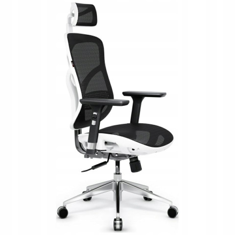 Fotel ergonomiczny obrotowy Diablo Chairs V-Basic biało-czarny