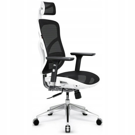 Fotel ergonomiczny obrotowy Diablo Chairs V-Basic biało-czarny