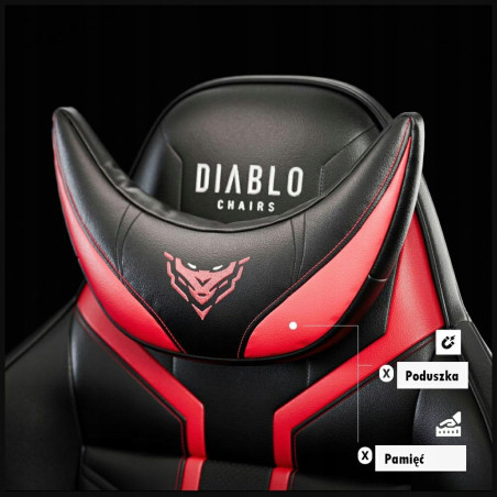 Fotel gamingowy Diablo X-Ray Normal Size czarno-czerwony