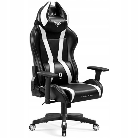 Fotel gamingowy Diablo Chairs X-Horn czarno-biały rozkładany