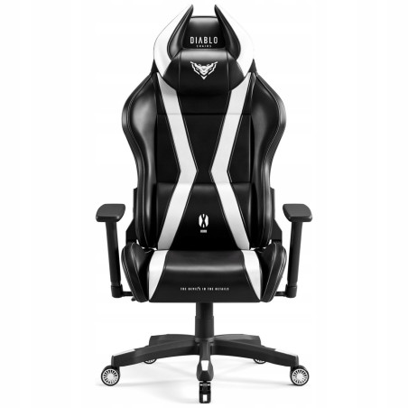 Fotel gamingowy Diablo Chairs X-Horn czarno-biały rozkładany