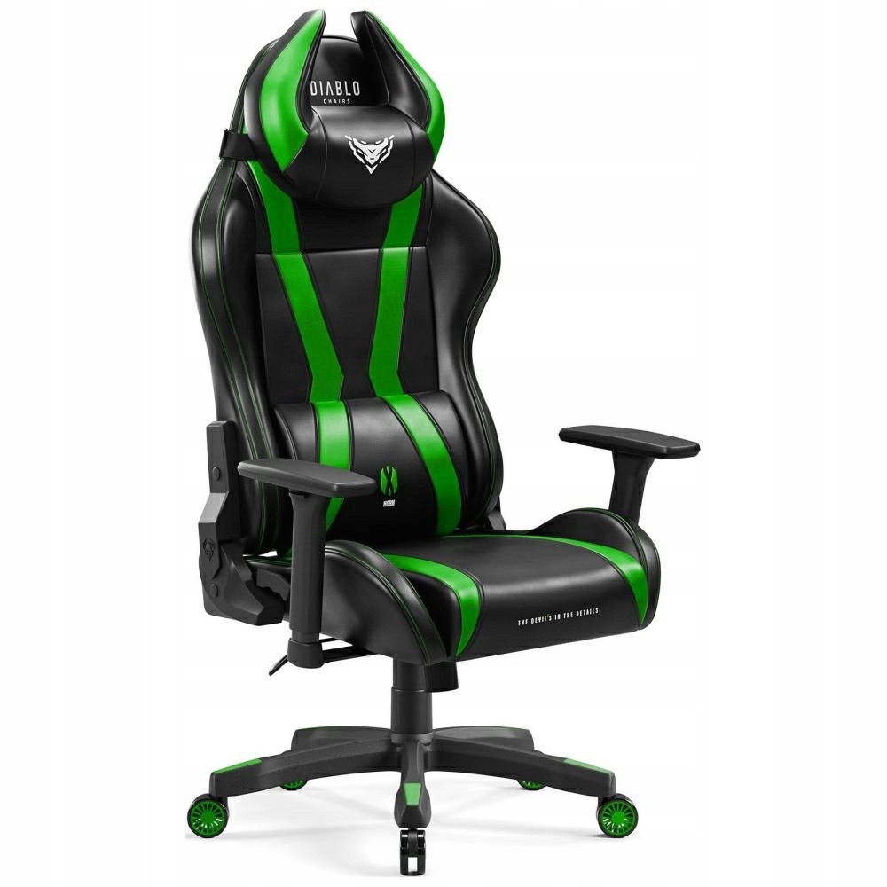 Fotel gamingowy Diablo Chairs X-Horn 2.0 czarno-zielony regulowany