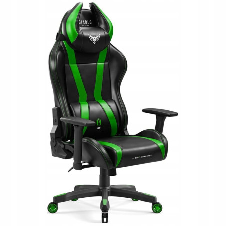 Fotel gamingowy Diablo Chairs X-Horn 2.0 czarno-zielony regulowany
