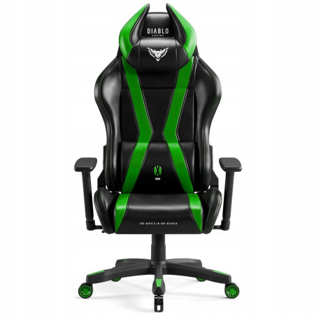 Fotel gamingowy Diablo Chairs X-Horn 2.0 czarno-zielony regulowany