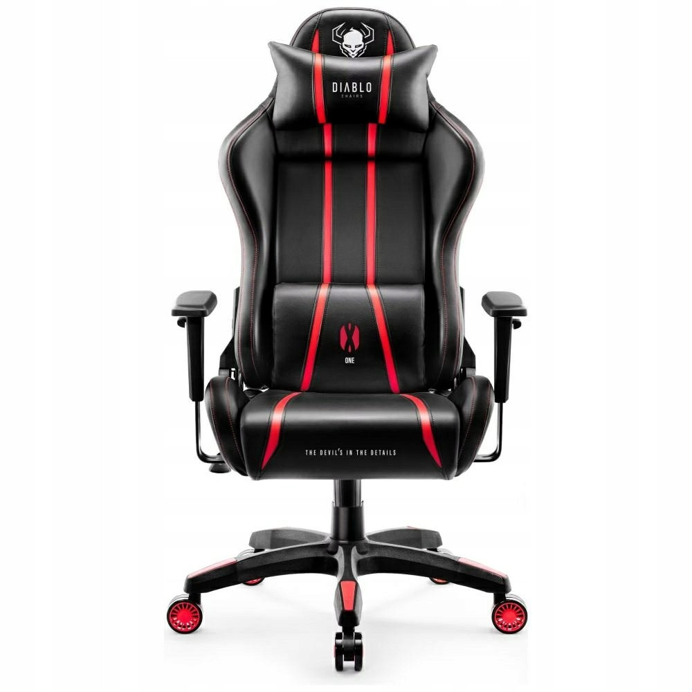 Fotel gamingowy Diablo X-One 2.0 czarno-czerwony skóra sztuczna rozkła