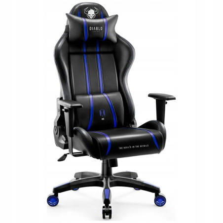 Fotel gamingowy Diablo Chairs X-One 2.0 czarno-niebieski skóra sztuczn