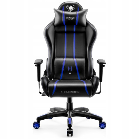 Fotel gamingowy Diablo Chairs X-One 2.0 czarno-niebieski skóra sztuczn