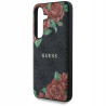 Guess Flowers Print MagSafe — etui do Galaxy S25, czarne
